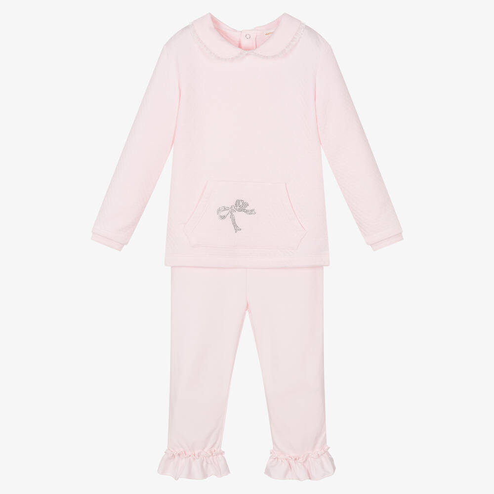 Mintini Baby - Girls Pink Top & Trouser Set | Childrensalon