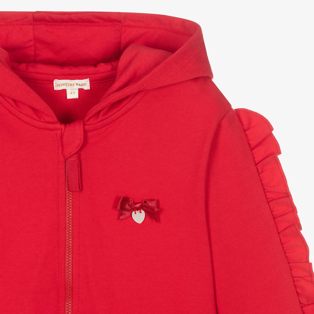Girls red zip up hoodie new arrivals