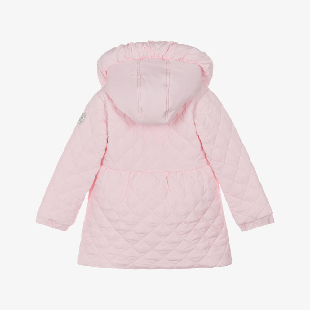 Mintini Baby-Girls Silky Pink Quilted Coat | Childrensalon Outlet