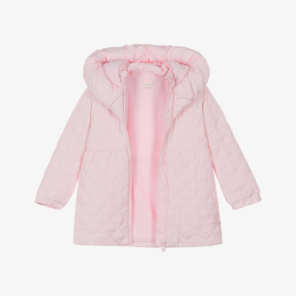 Mintini Baby-Girls Silky Pink Quilted Coat | Childrensalon Outlet