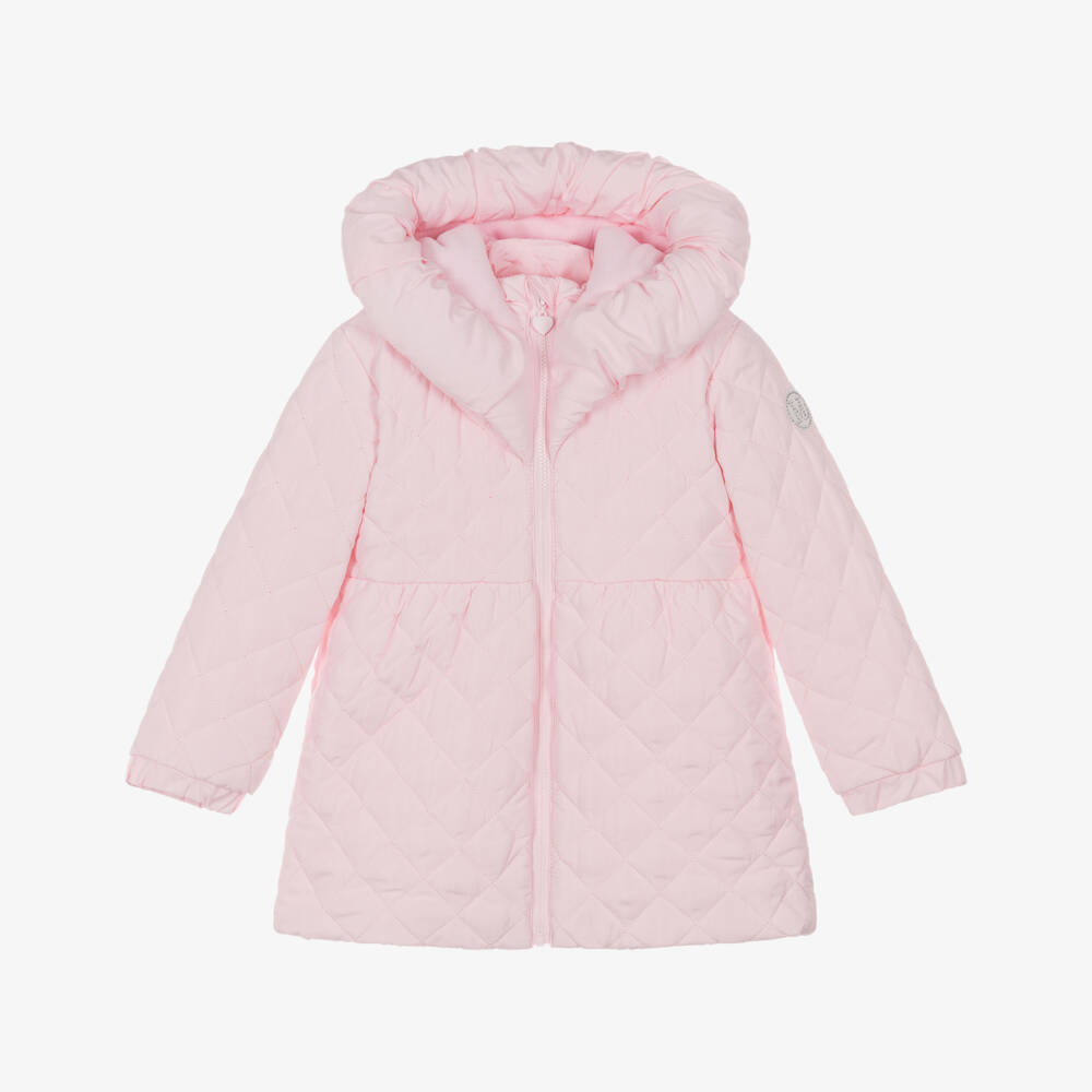 Mintini Baby-Girls Silky Pink Quilted Coat | Childrensalon Outlet