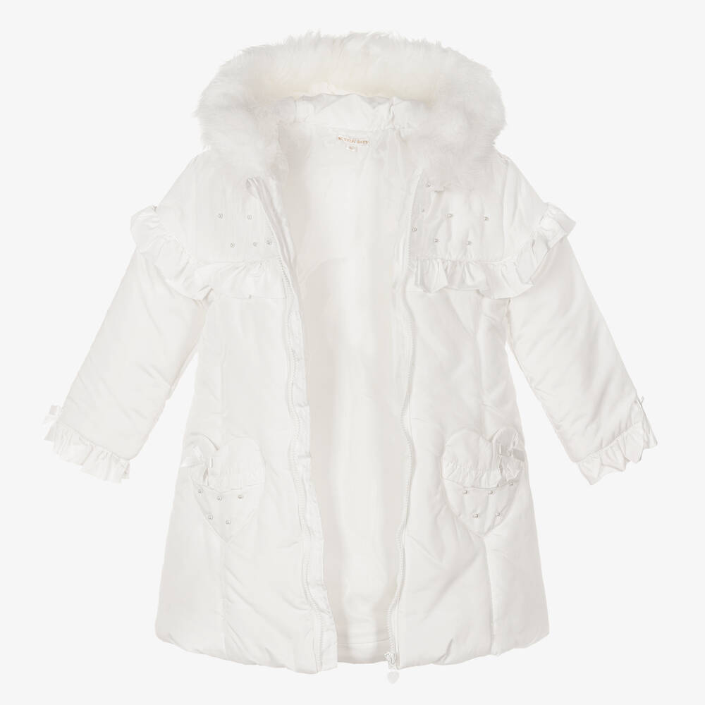 Mintini Baby Girls White Padded Coat