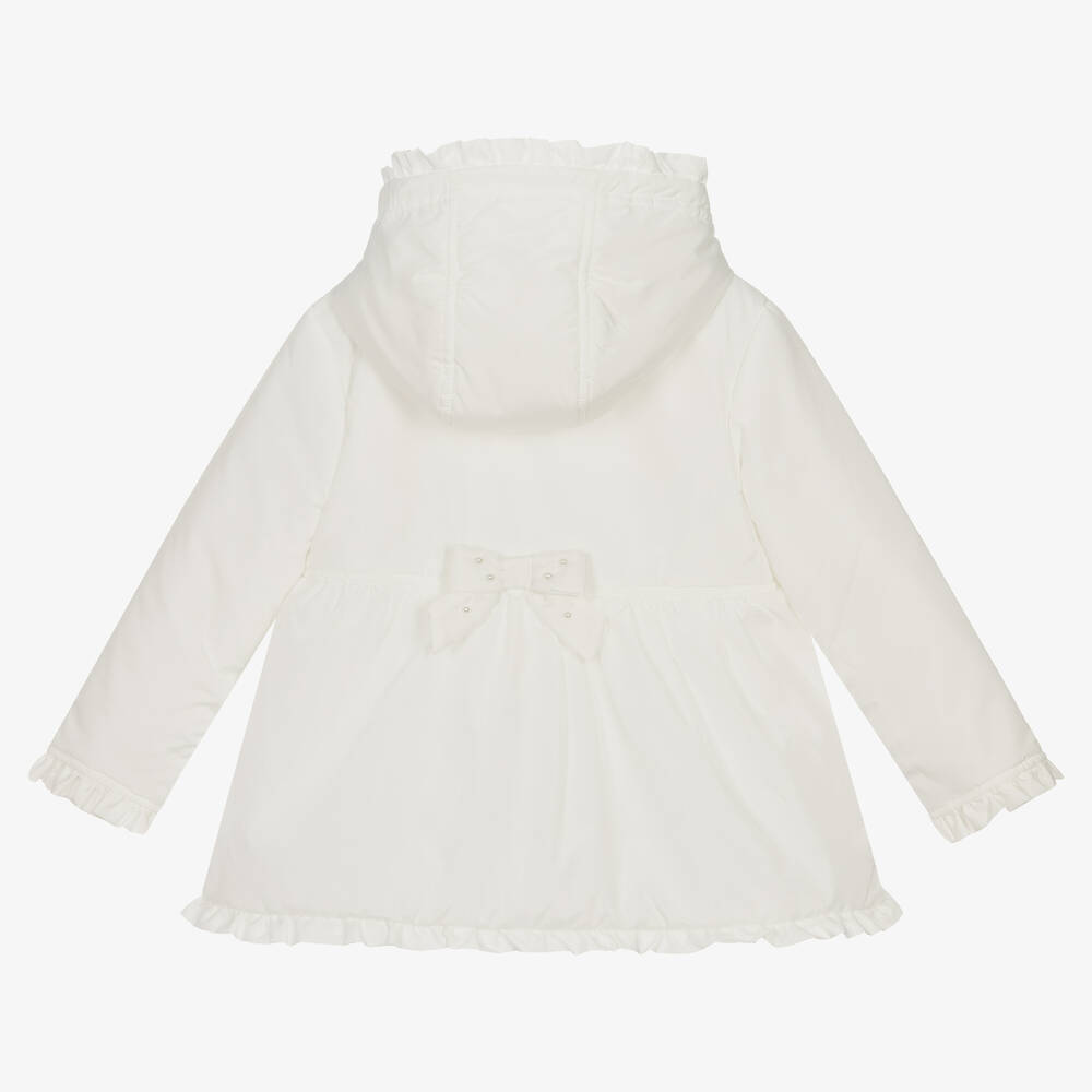 Mintini Baby-Girls White Padded Hooded Coat | Childrensalon Outlet
