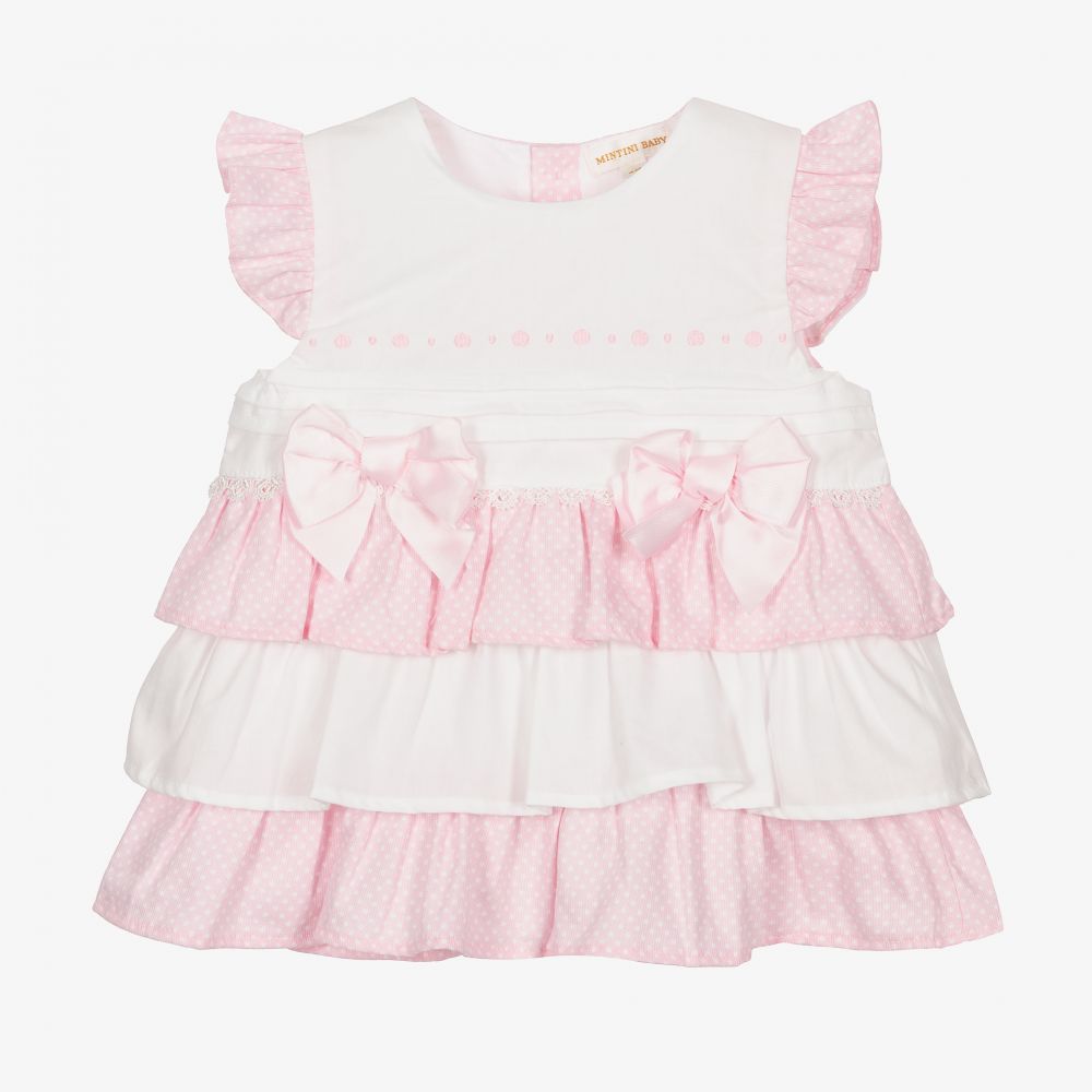 Mintini Baby - Pink Cotton Baby Dress Set | Childrensalon