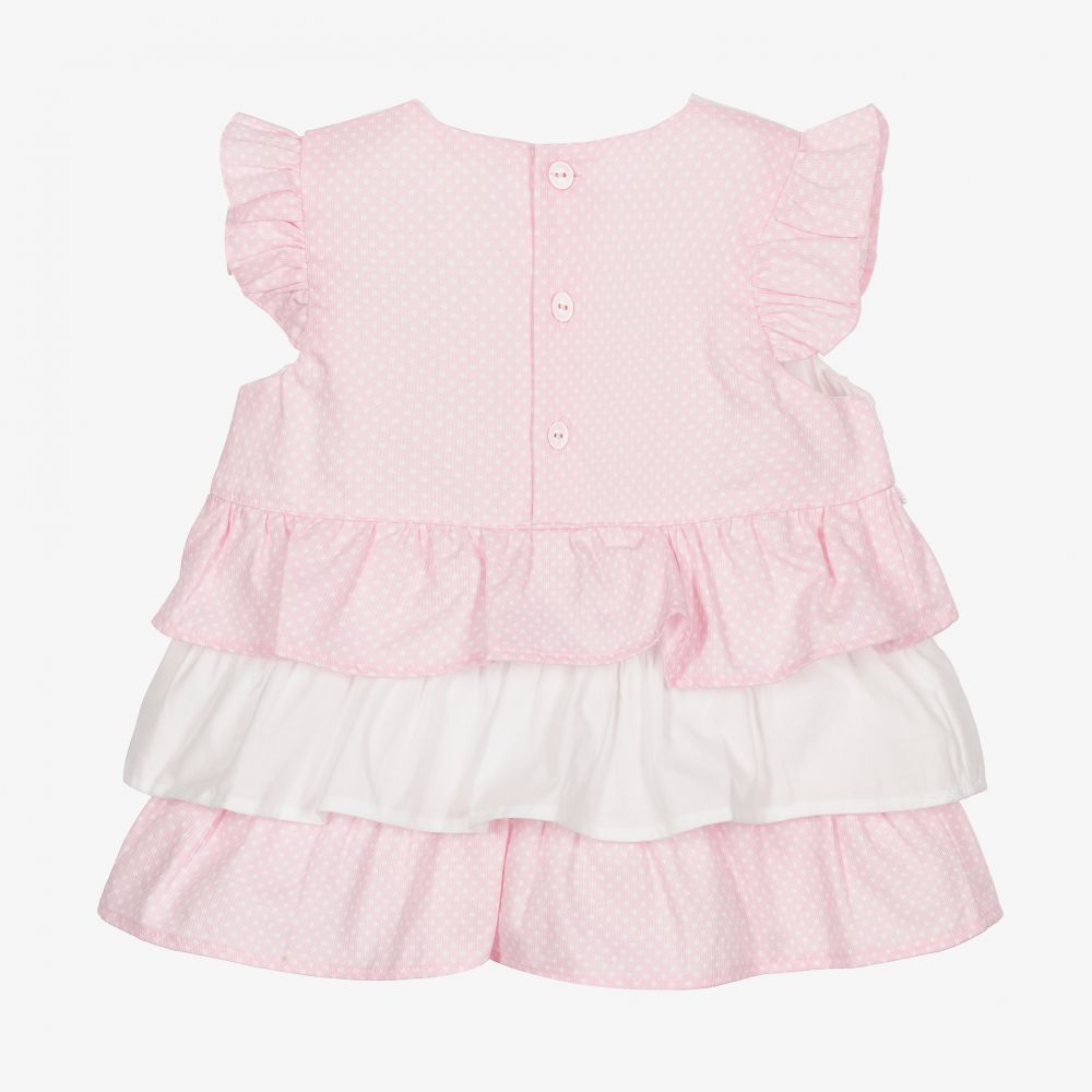Mintini Baby-Pink Cotton Baby Dress Set | Childrensalon Outlet