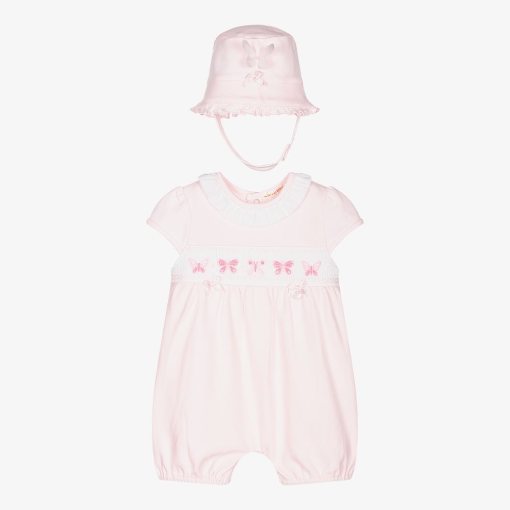 Mintini Baby - Pink Cotton Baby Shortie Set | Childrensalon