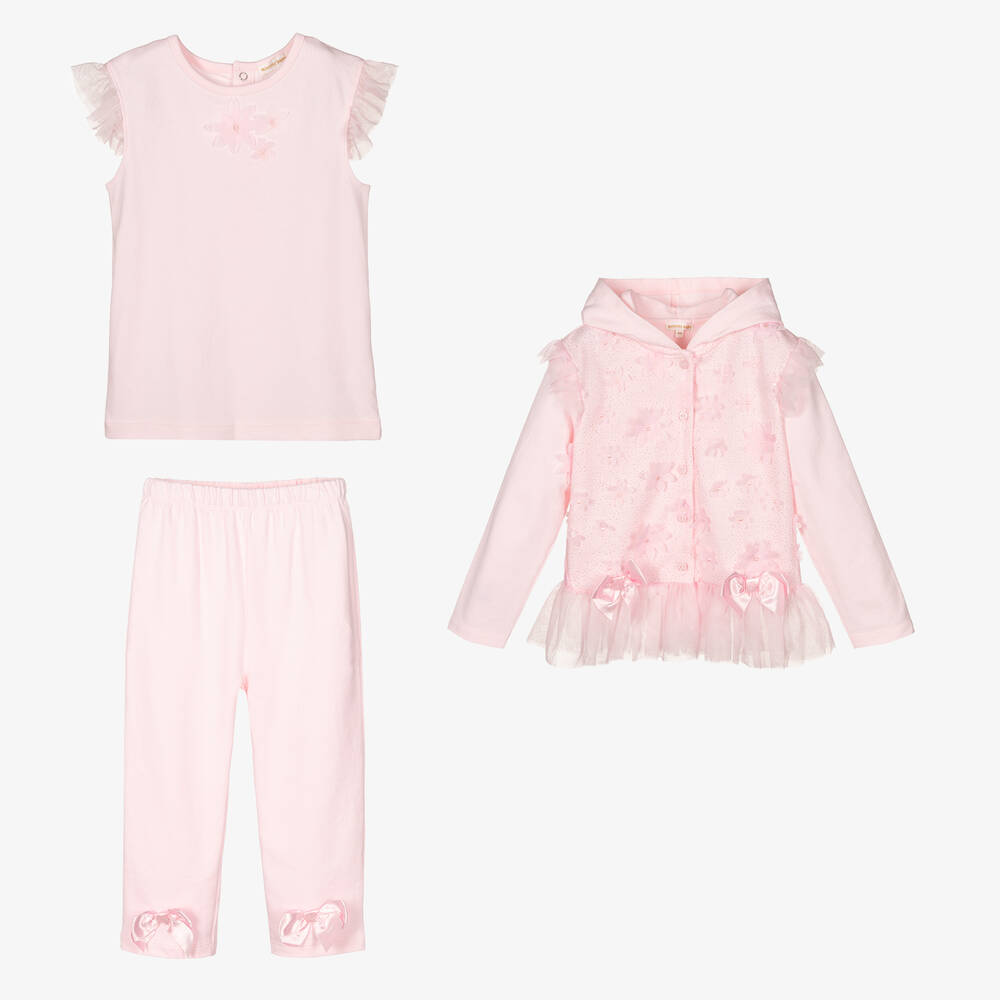 Mintini Baby-Pink Cotton Tracksuit Set | Childrensalon Outlet