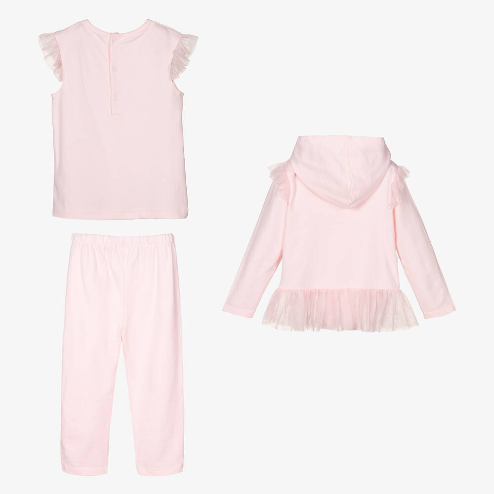 Mintini Baby-Pink Cotton Tracksuit Set | Childrensalon Outlet