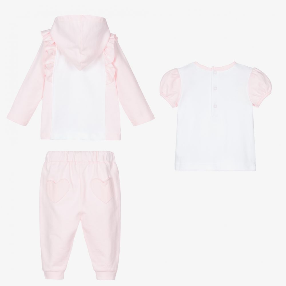 Mintini Baby Pink White Tracksuit Set Childrensalon Outlet