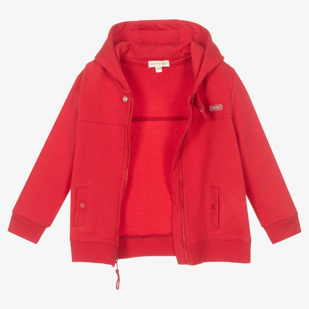 Mintini Baby-Red Cotton Jersey Baby Jacket | Childrensalon Outlet