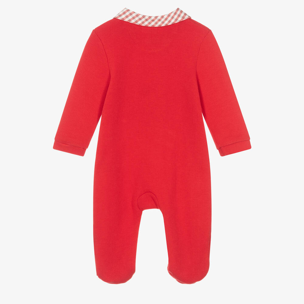 Mintini Baby-Red Cotton Jersey Babygrow | Childrensalon Outlet