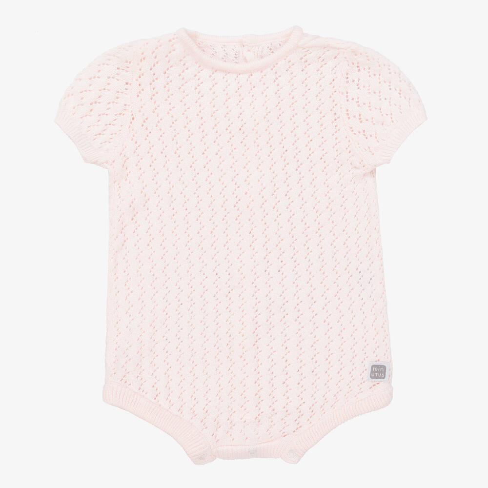 Minutus-Baby Girls Pink Cotton Knit Shortie | Childrensalon Outlet