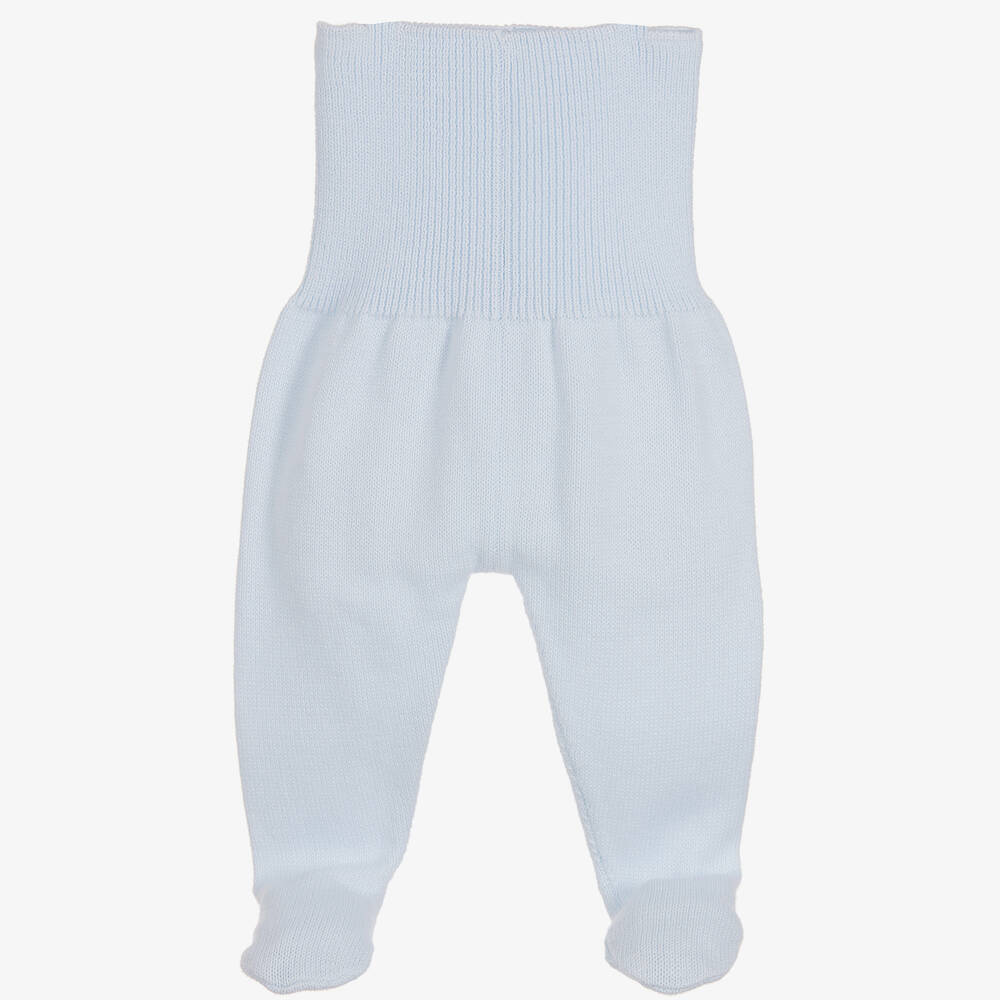 Minutus-Blue Cotton Knit Baby Trousers | Childrensalon Outlet