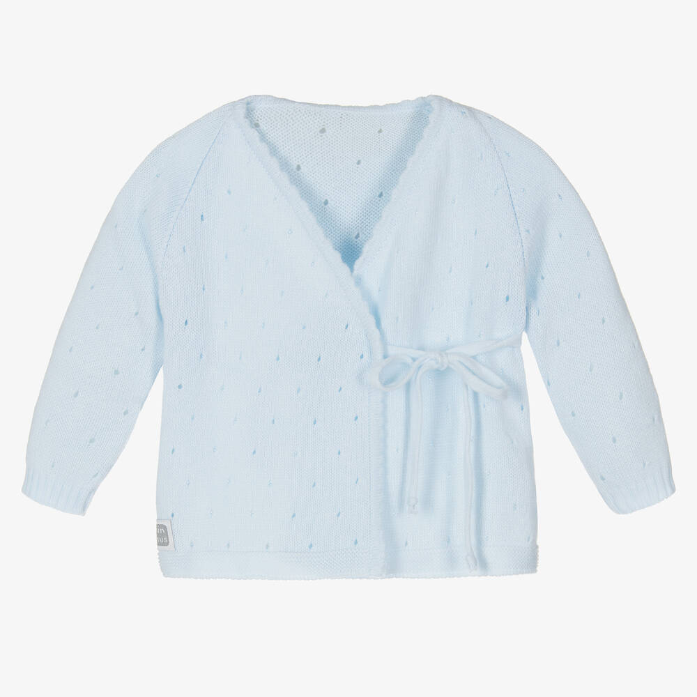 Minutus-Blue Knitted Baby Cardigan | Childrensalon Outlet