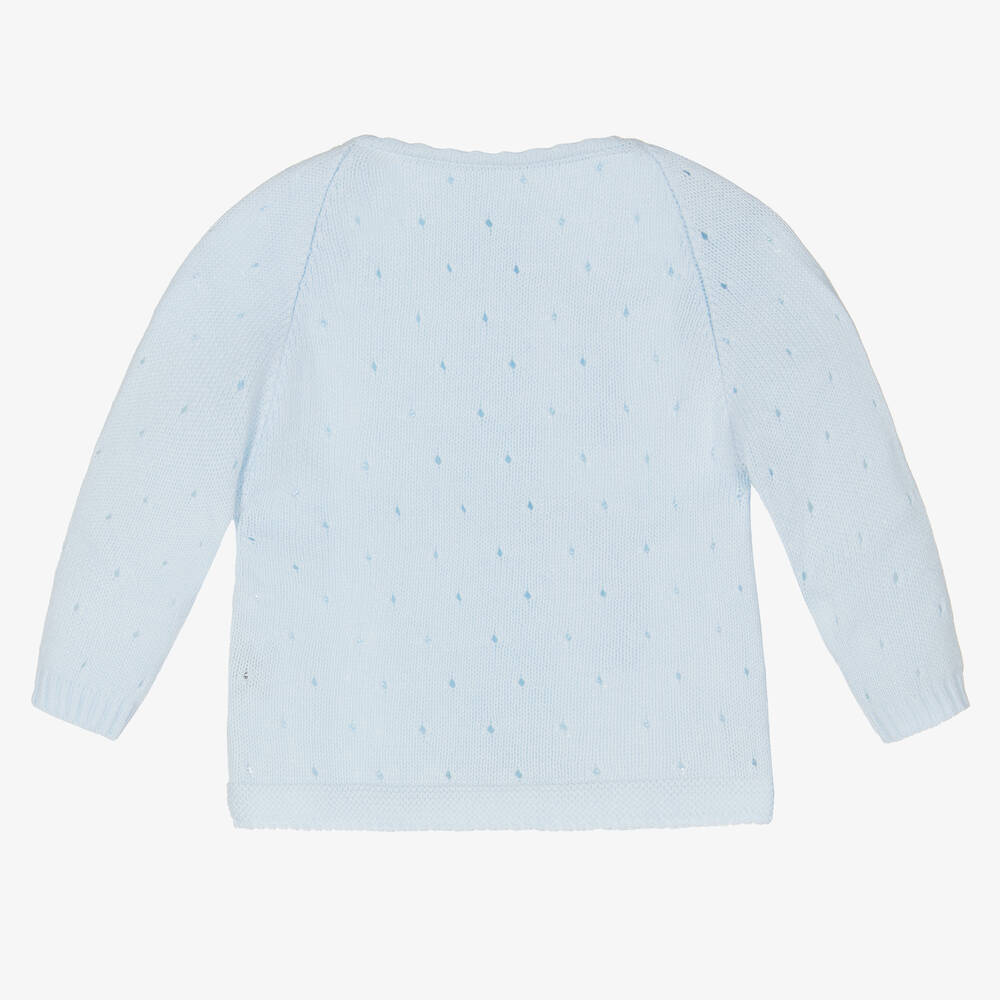 Minutus-Blue Knitted Baby Cardigan | Childrensalon Outlet