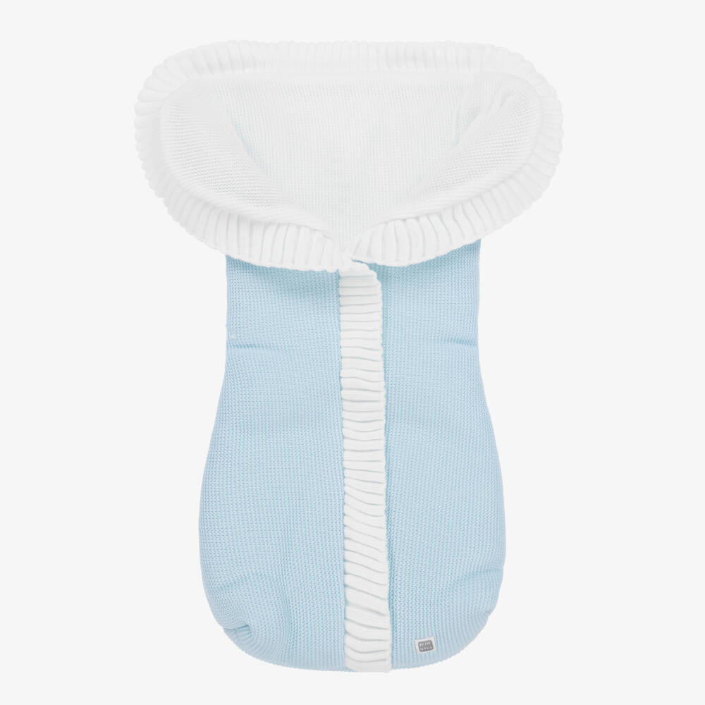 Minutus-Blue Knitted Baby Nest (75cm) | Childrensalon Outlet