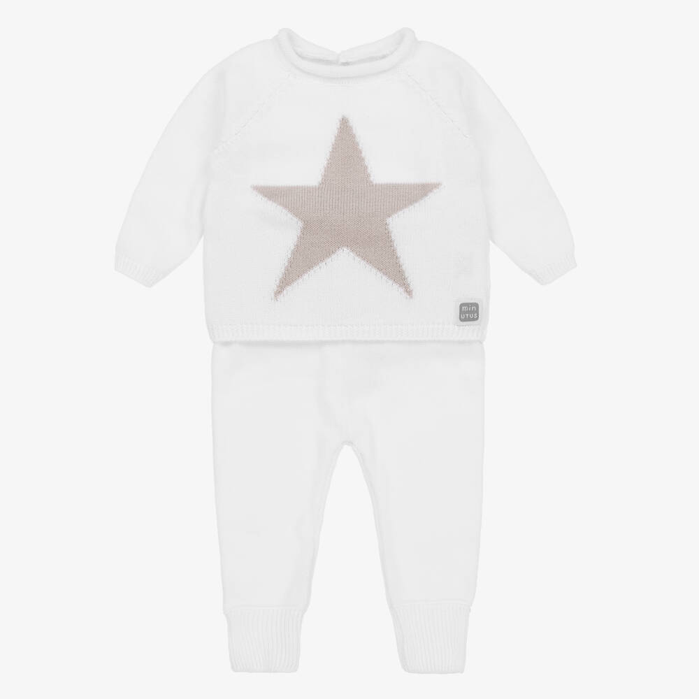 Minutus-Boys Soft White Knit Outfit | Childrensalon Outlet