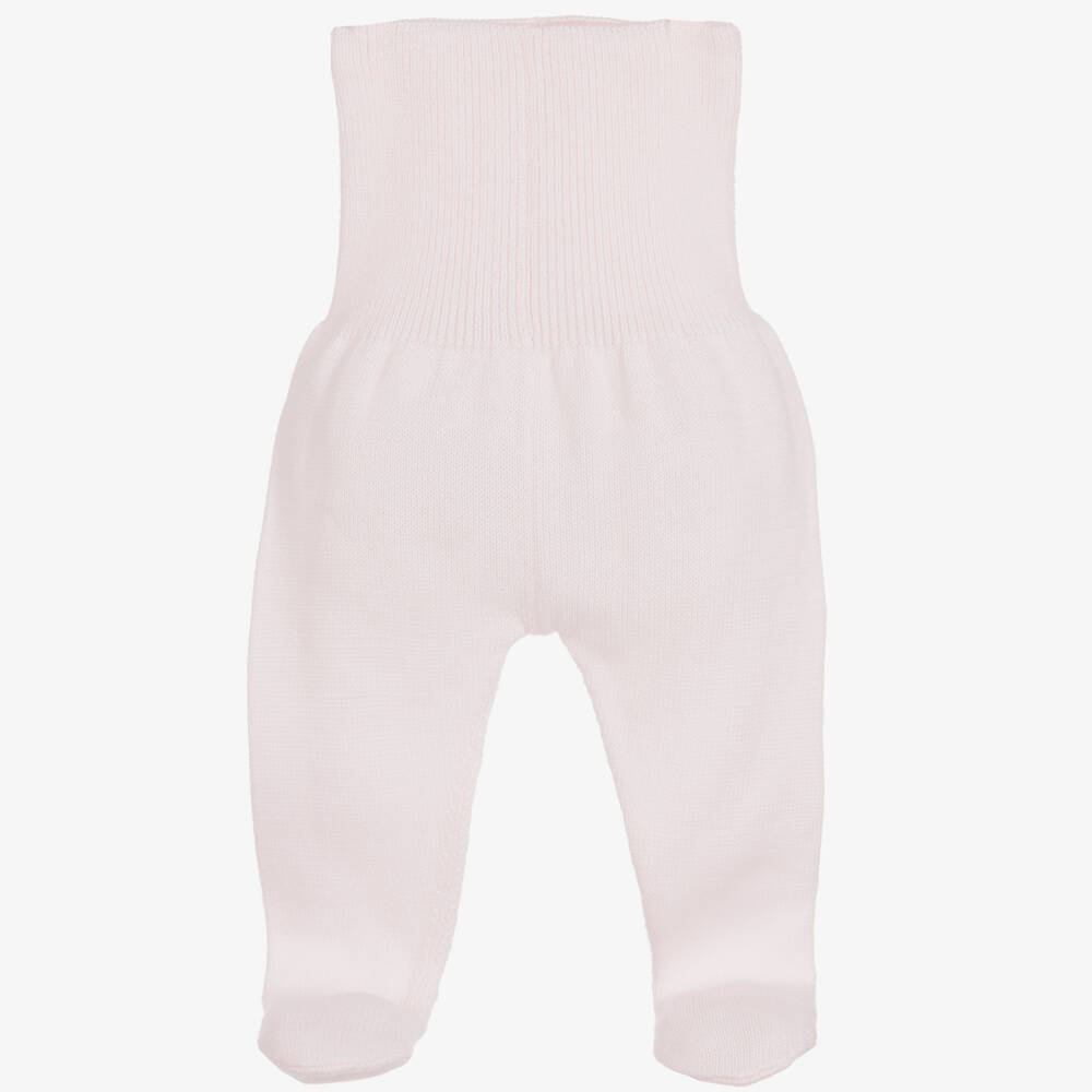 Minutus-Girls Pink Cotton Knit Baby Trousers | Childrensalon Outlet