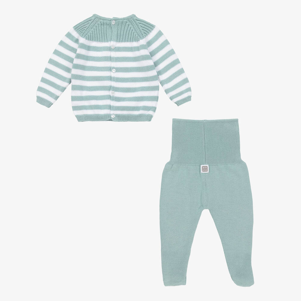 Minutus-أفرول بيبي غرو قطن محبوك لون أخضر للأطفال -قطعتين | Childrensalon Outlet