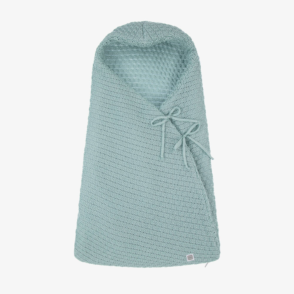 Minutus-Green Knit Cotton Baby Nest (75cm) | Childrensalon Outlet