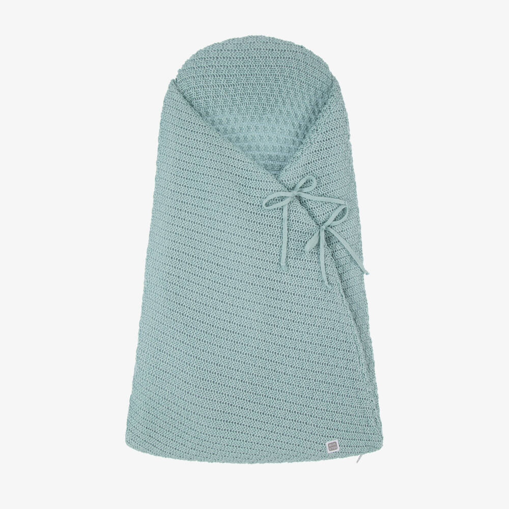 Minutus-Green Knit Cotton Baby Nest (75cm) | Childrensalon Outlet