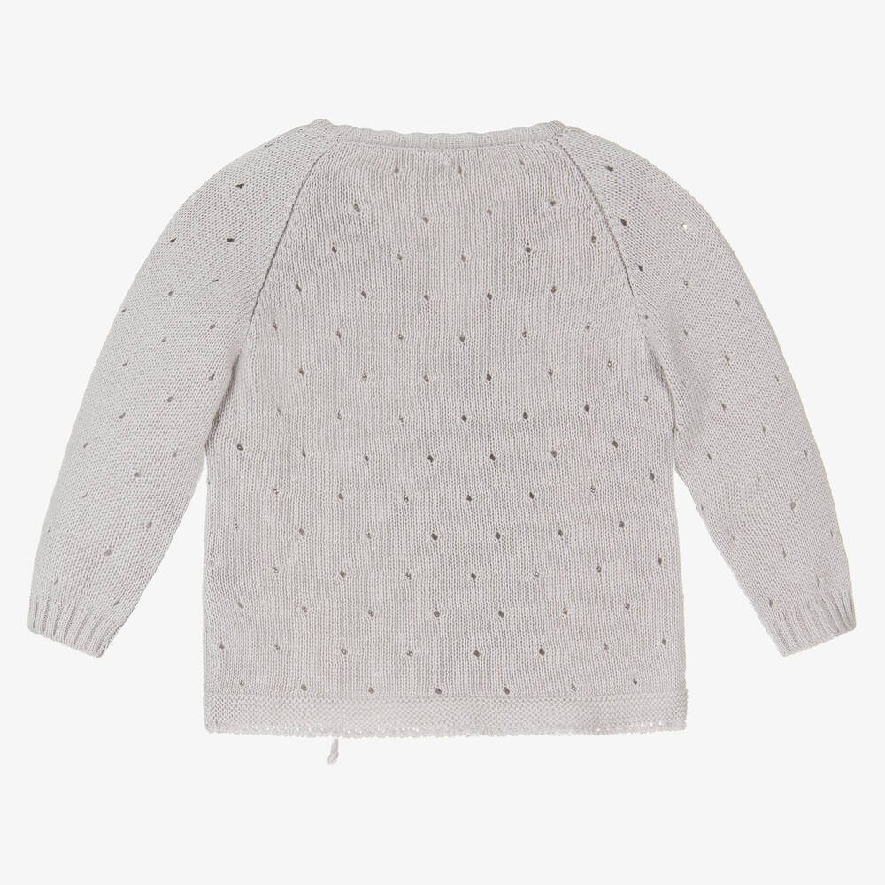 Minutus-Серый кардиган из трикотажного хлопка для малышей | Childrensalon Outlet