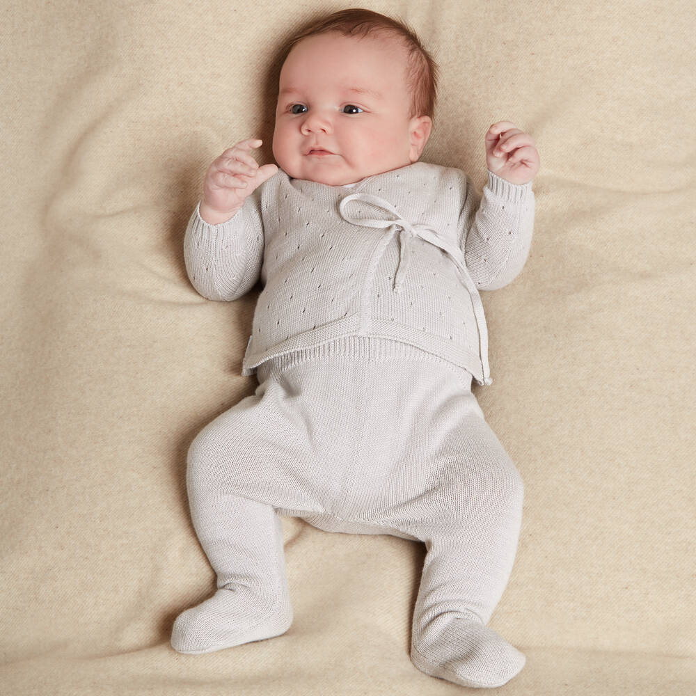 Minutus-Серые штанишки из трикотажного хлопка для малышей | Childrensalon Outlet