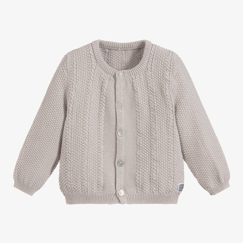 Grey knitted top baby cardigan