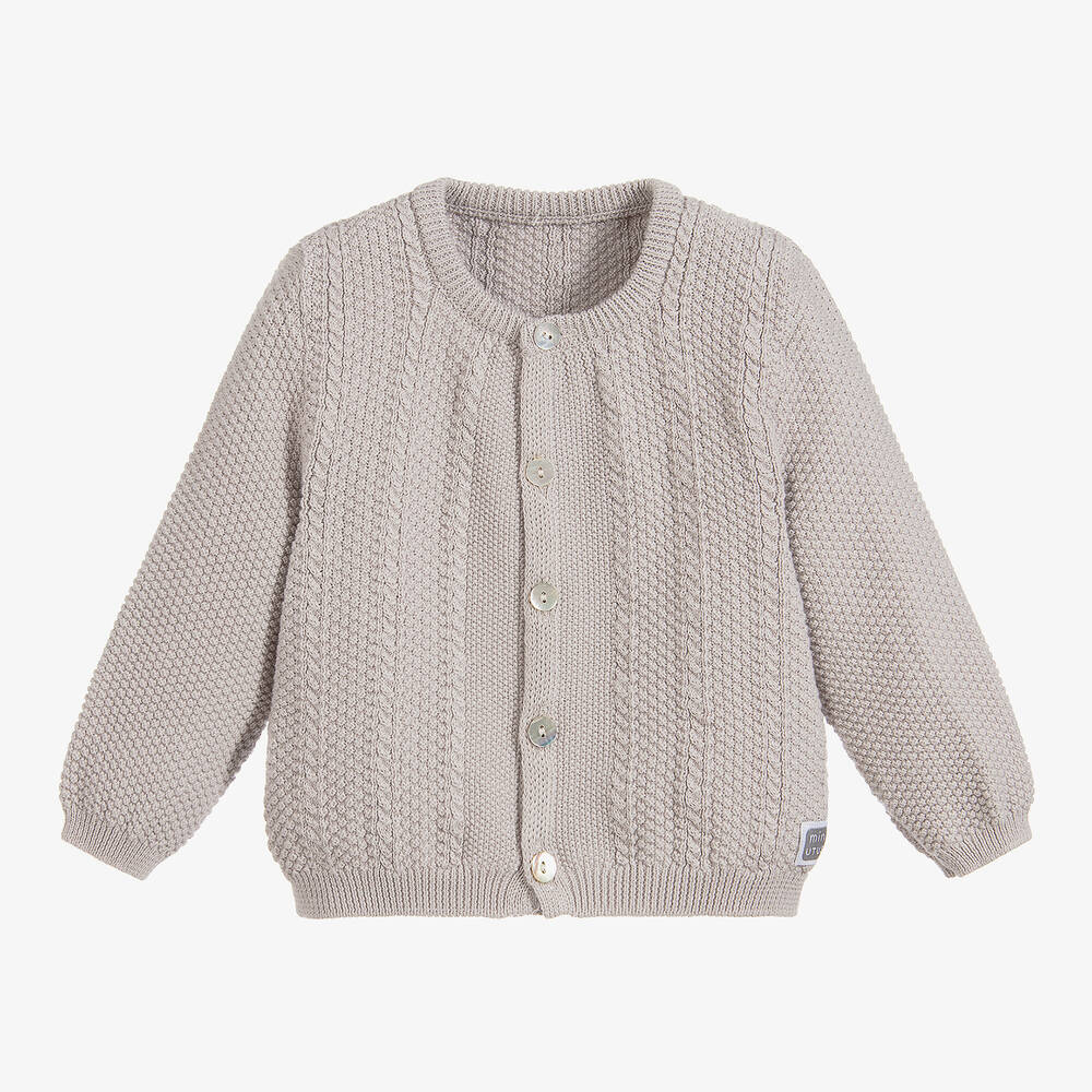 Minutus - Baby-Cardigan gestrickt grau | Childrensalon