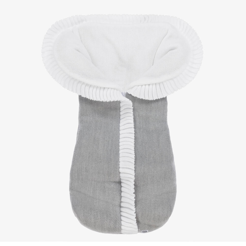 Minutus-Grey Knitted Baby Nest (75cm) | Childrensalon Outlet