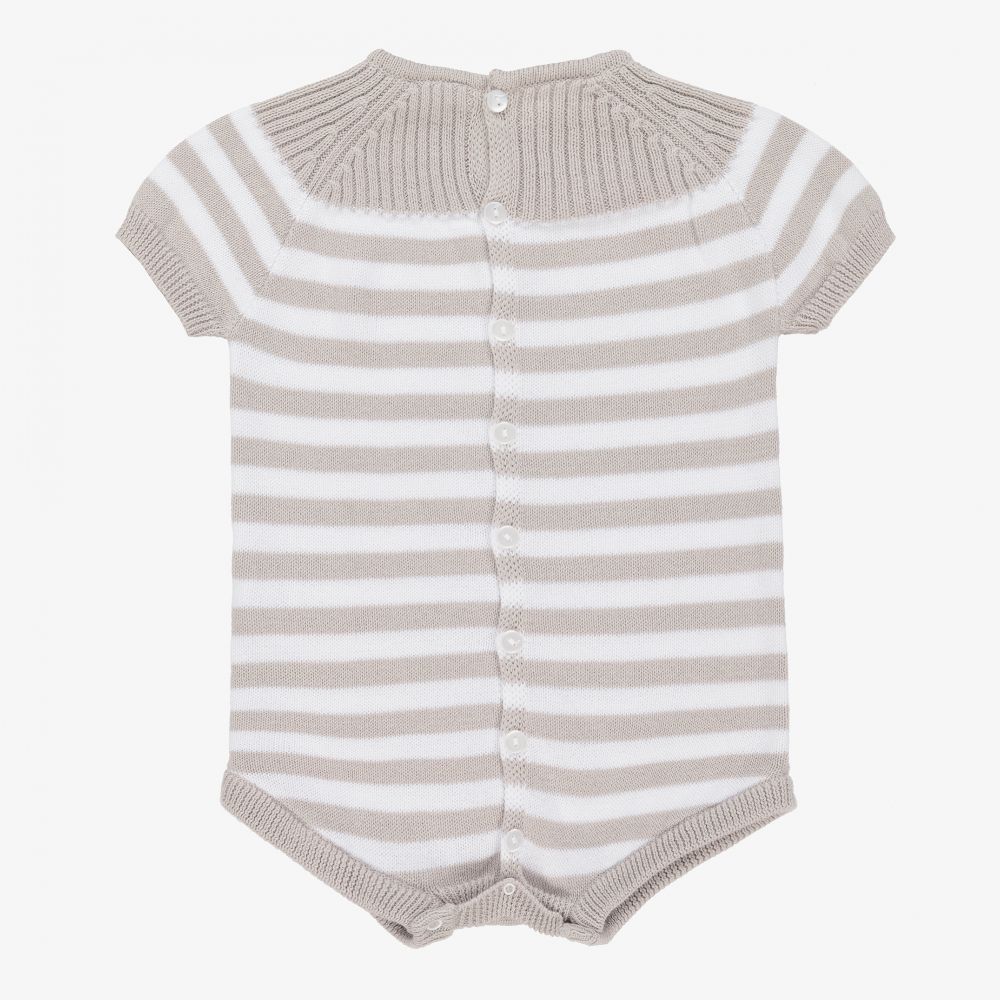 Minutus-Grey & White Knit Baby Shortie | Childrensalon Outlet
