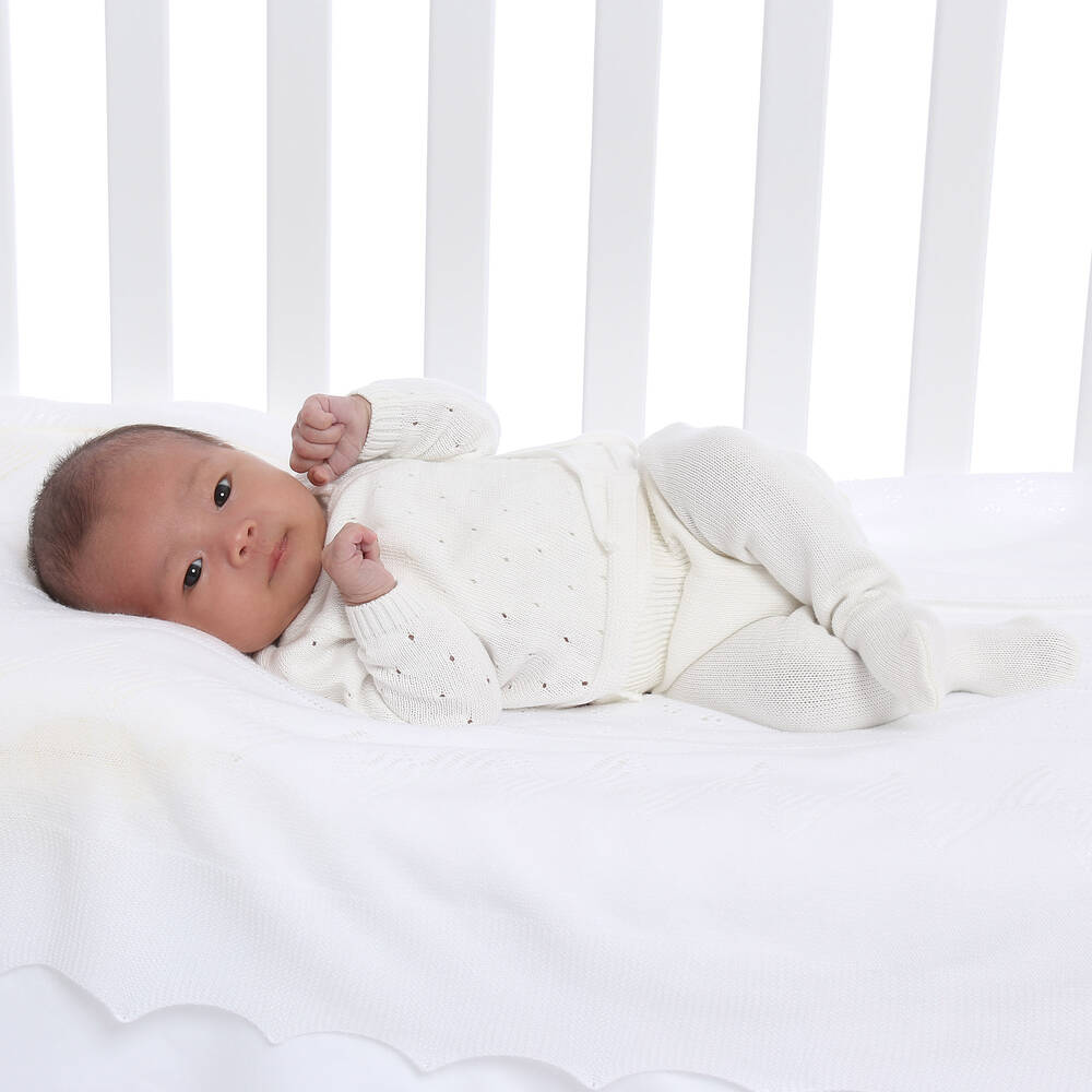 Minutus-Кремовый вязаный кардиган из хлопка для малышей | Childrensalon Outlet