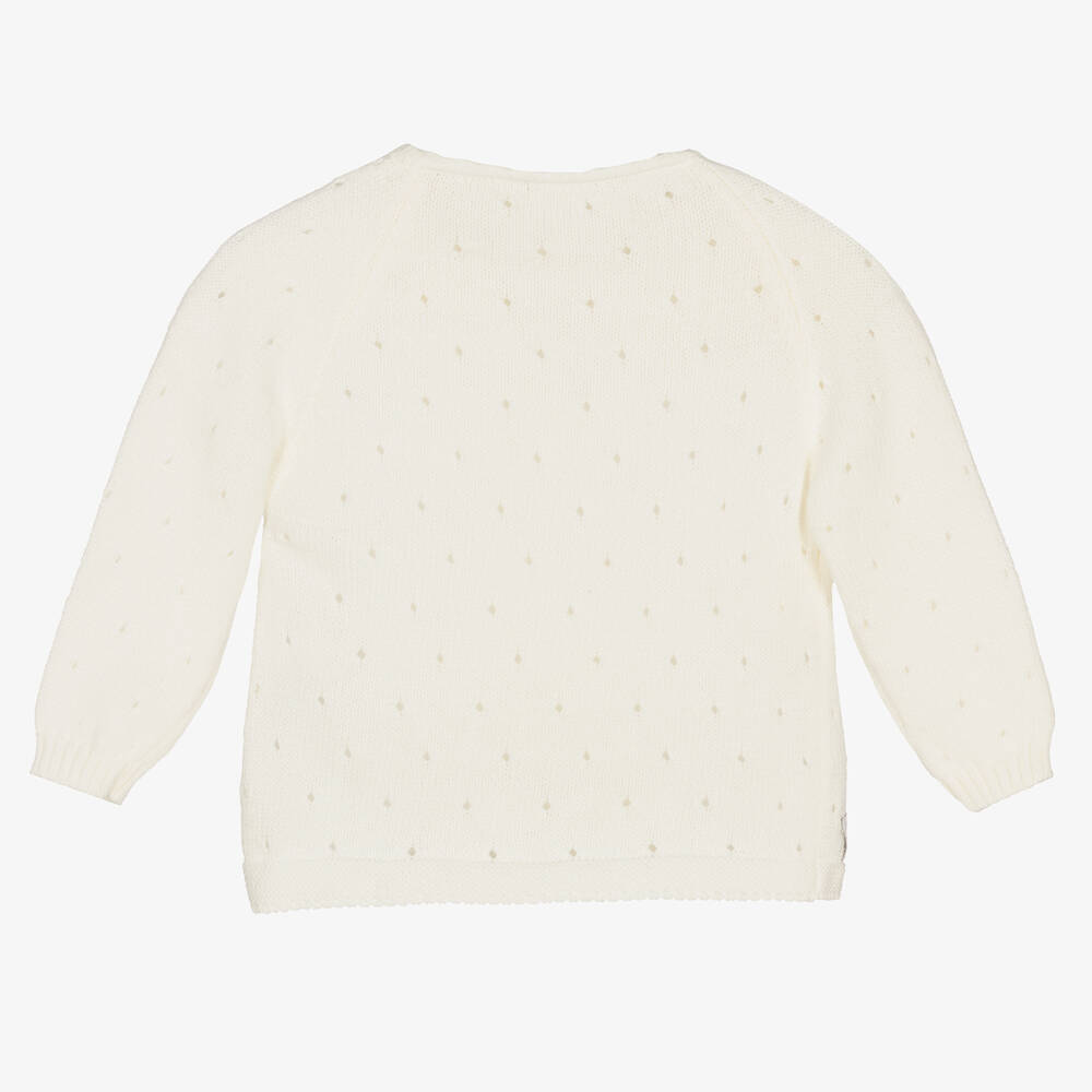 Minutus-Кремовый вязаный кардиган из хлопка для малышей | Childrensalon Outlet