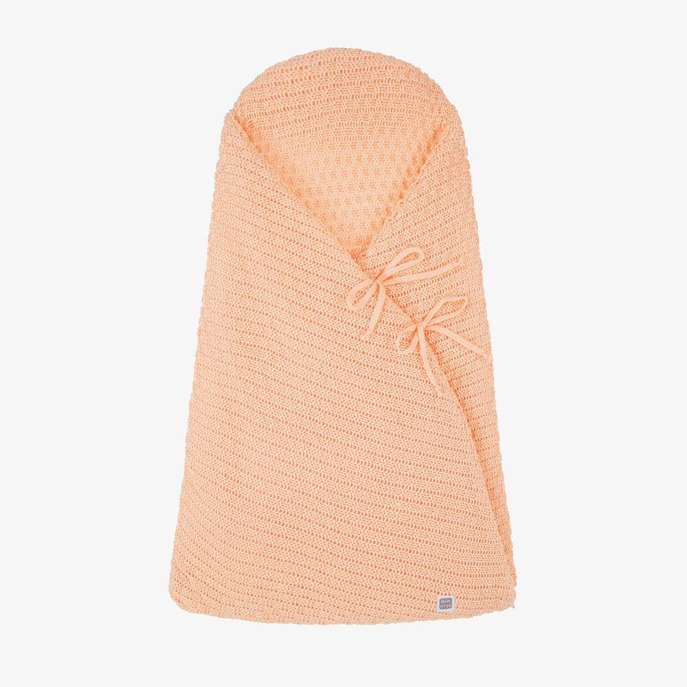 Minutus-Orange Knit Cotton Baby Nest (75cm) | Childrensalon Outlet