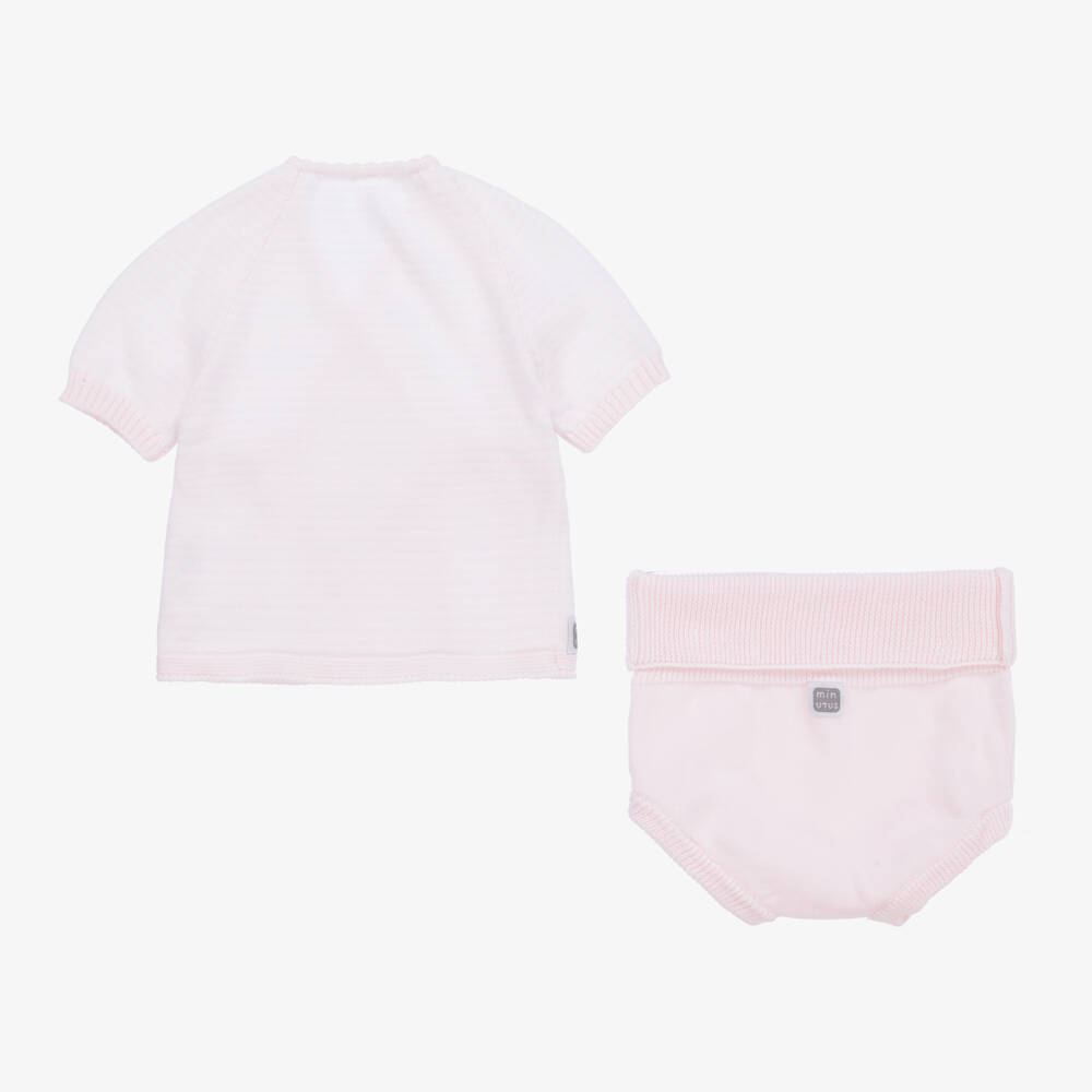 Minutus-Pink Cotton Baby Shorts Set | Childrensalon Outlet