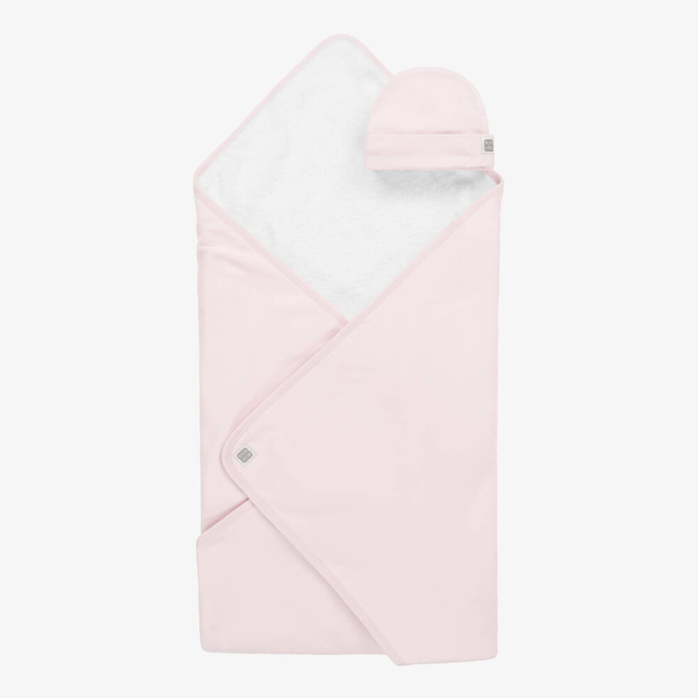 Minutus-Pink Cotton Skin To Skin Cotton Blanket & Hat Set | Childrensalon Outlet
