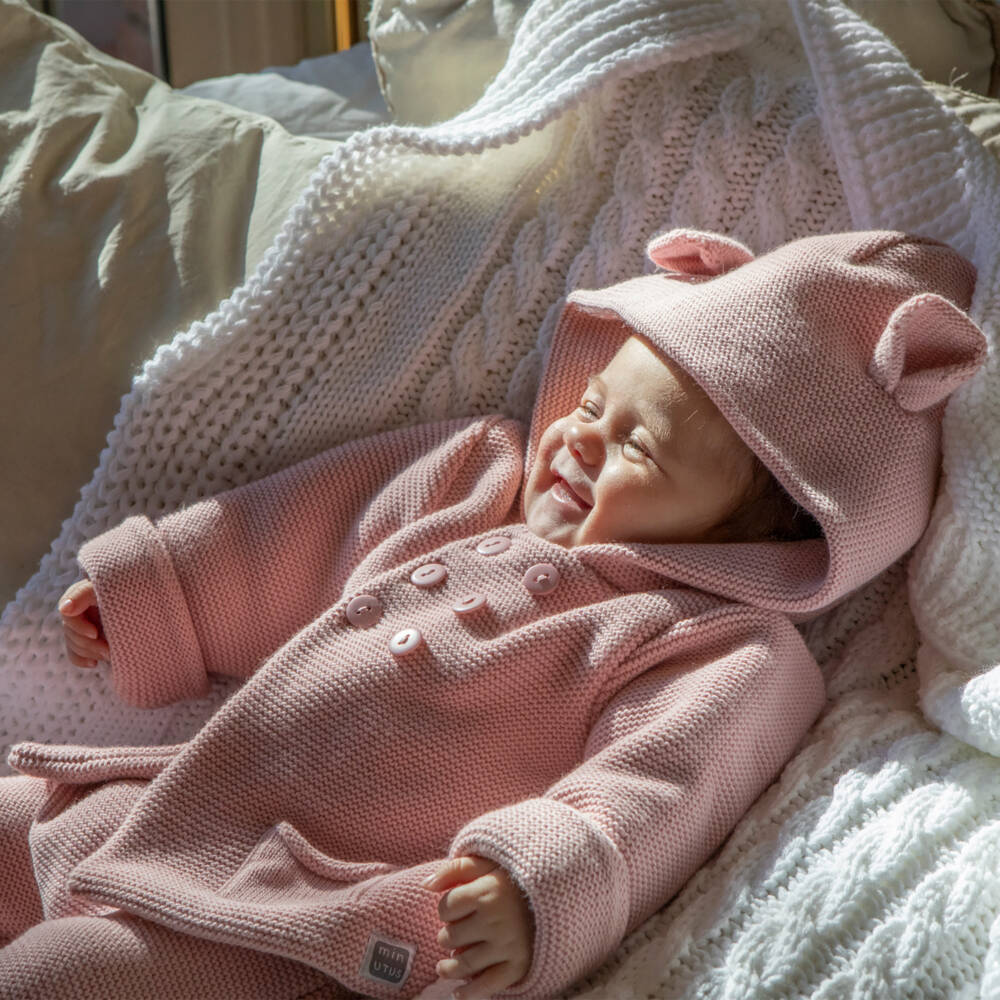 Minutus-Pink Hooded Pram Coat & Trouser Set | Childrensalon Outlet