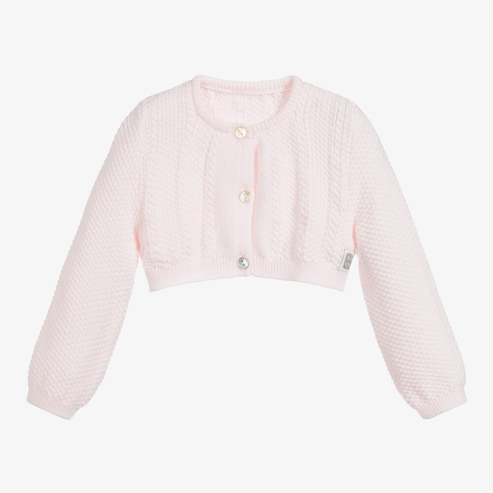 Minutus - Pink Knitted Baby Cardigan | Childrensalon