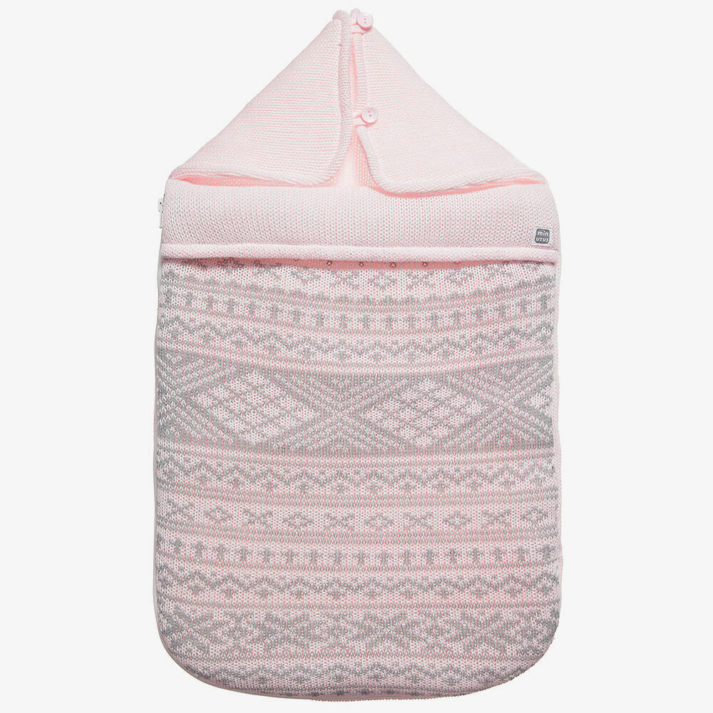 Minutus - Pink Knitted Baby Nest (70cm) | Childrensalon