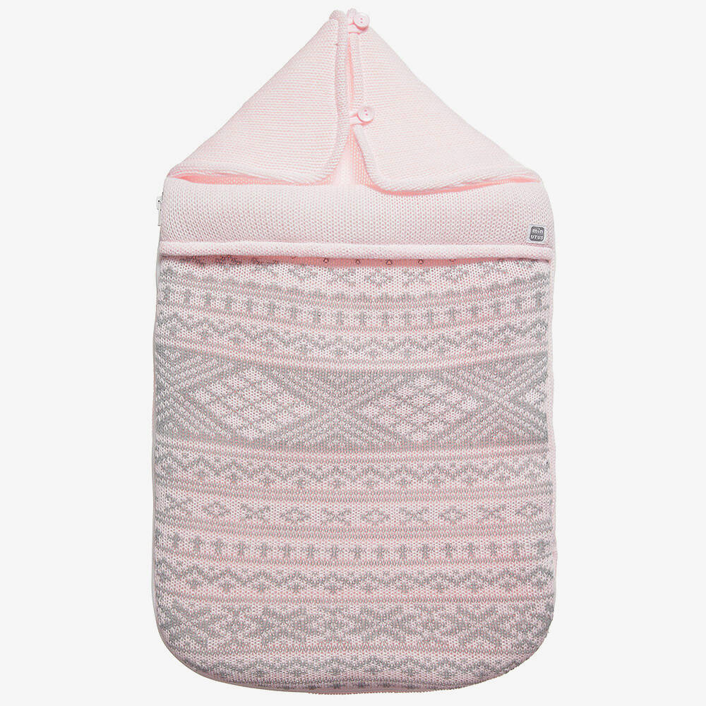 Minutus - Nid d'ange rose en tricot (70 cm) | Childrensalon