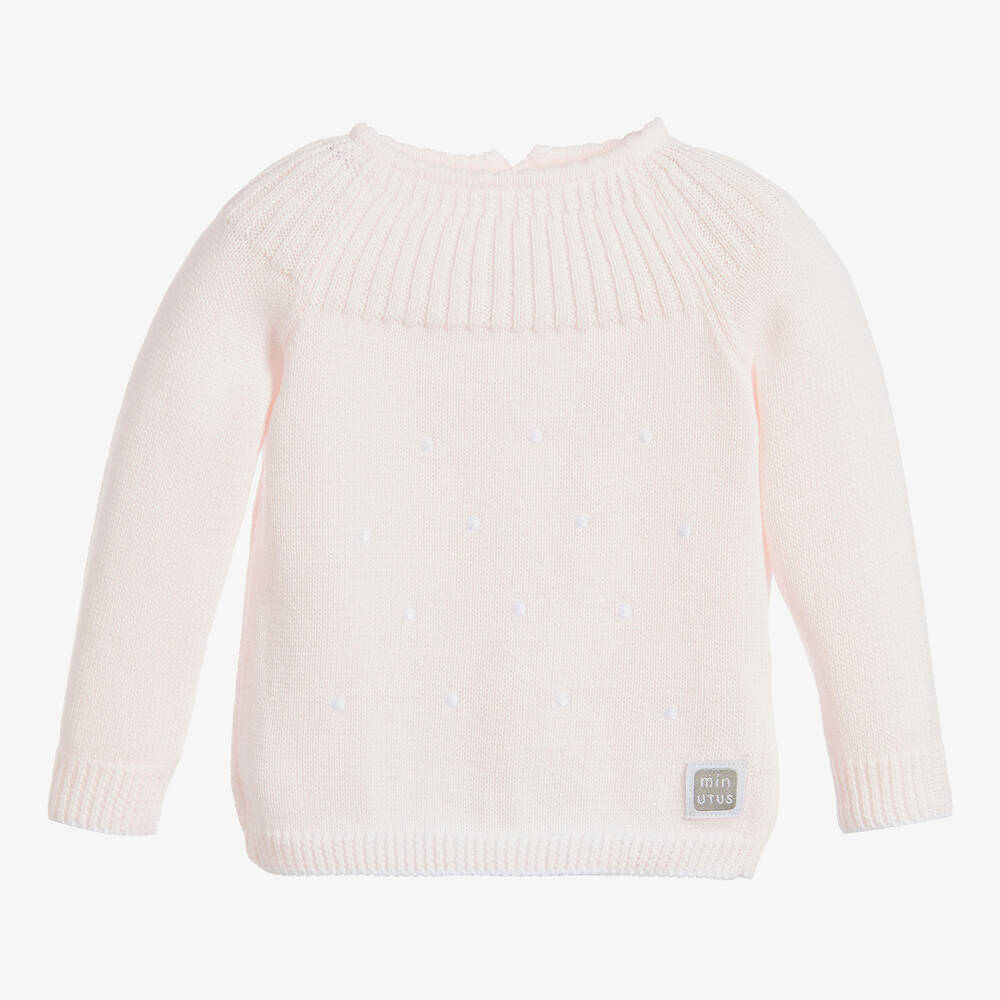 Minutus - Rosa Baby-Strickpullover  | Childrensalon