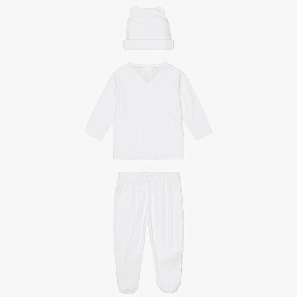 Minutus-White Pointelle Babysuit Set | Childrensalon Outlet