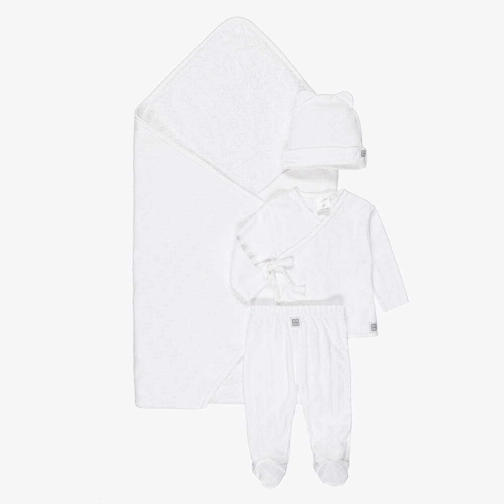Minutus-White Pointelle Babysuit Set | Childrensalon Outlet