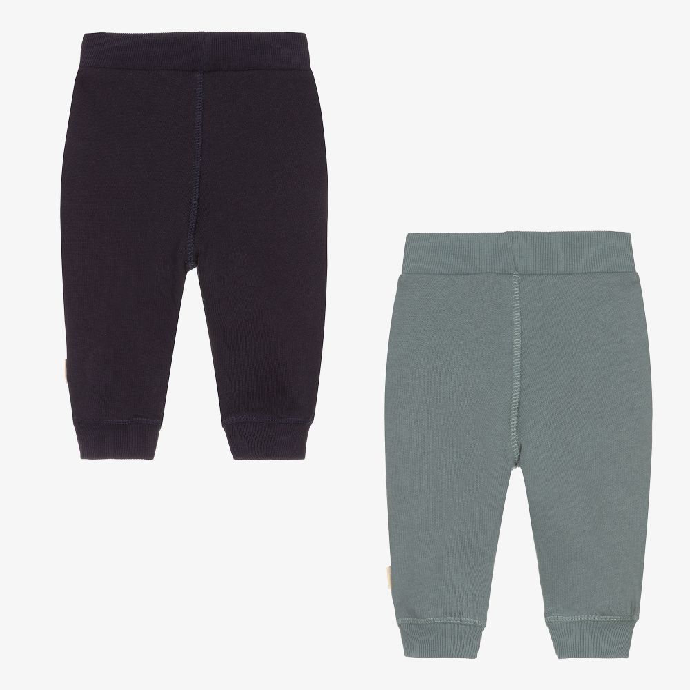 Minymo-Blue Cotton Joggers (2 Pack) | Childrensalon Outlet