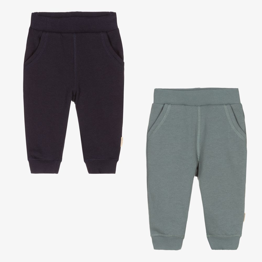 Minymo-Blue Cotton Joggers (2 Pack) | Childrensalon Outlet