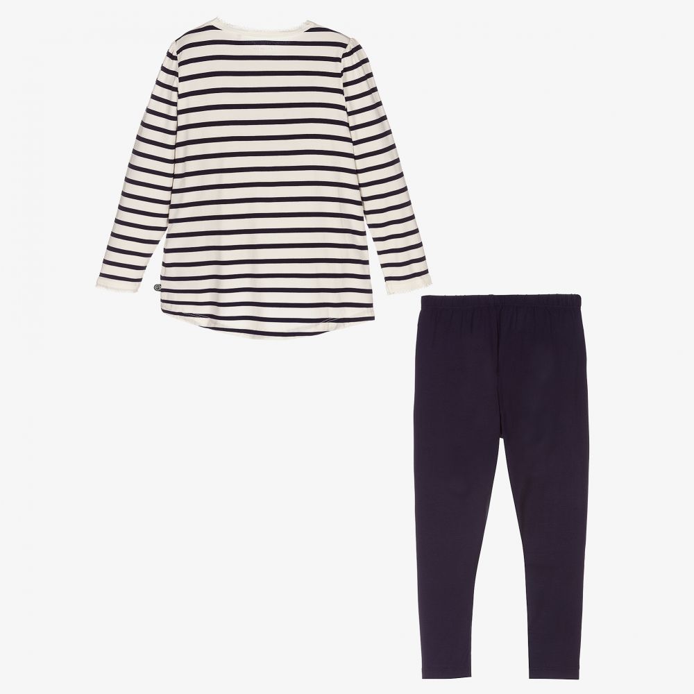 Minymo-Blue & Ivory Stripe Pyjamas | Childrensalon Outlet