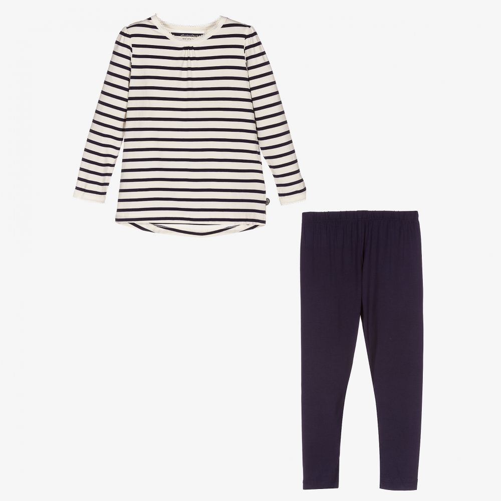 Minymo-Blue & Ivory Stripe Pyjamas | Childrensalon Outlet