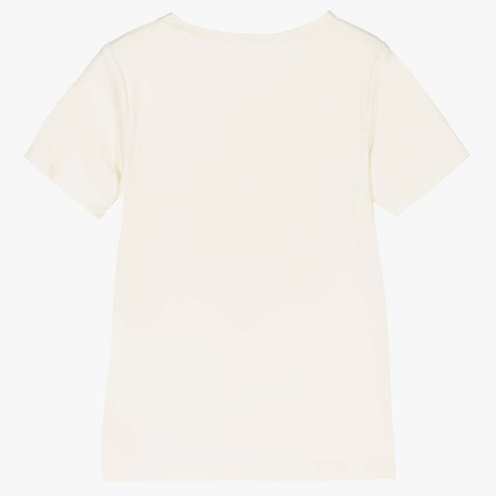 Minymo-Boys Cream Bamboo Tee | Childrensalon Outlet