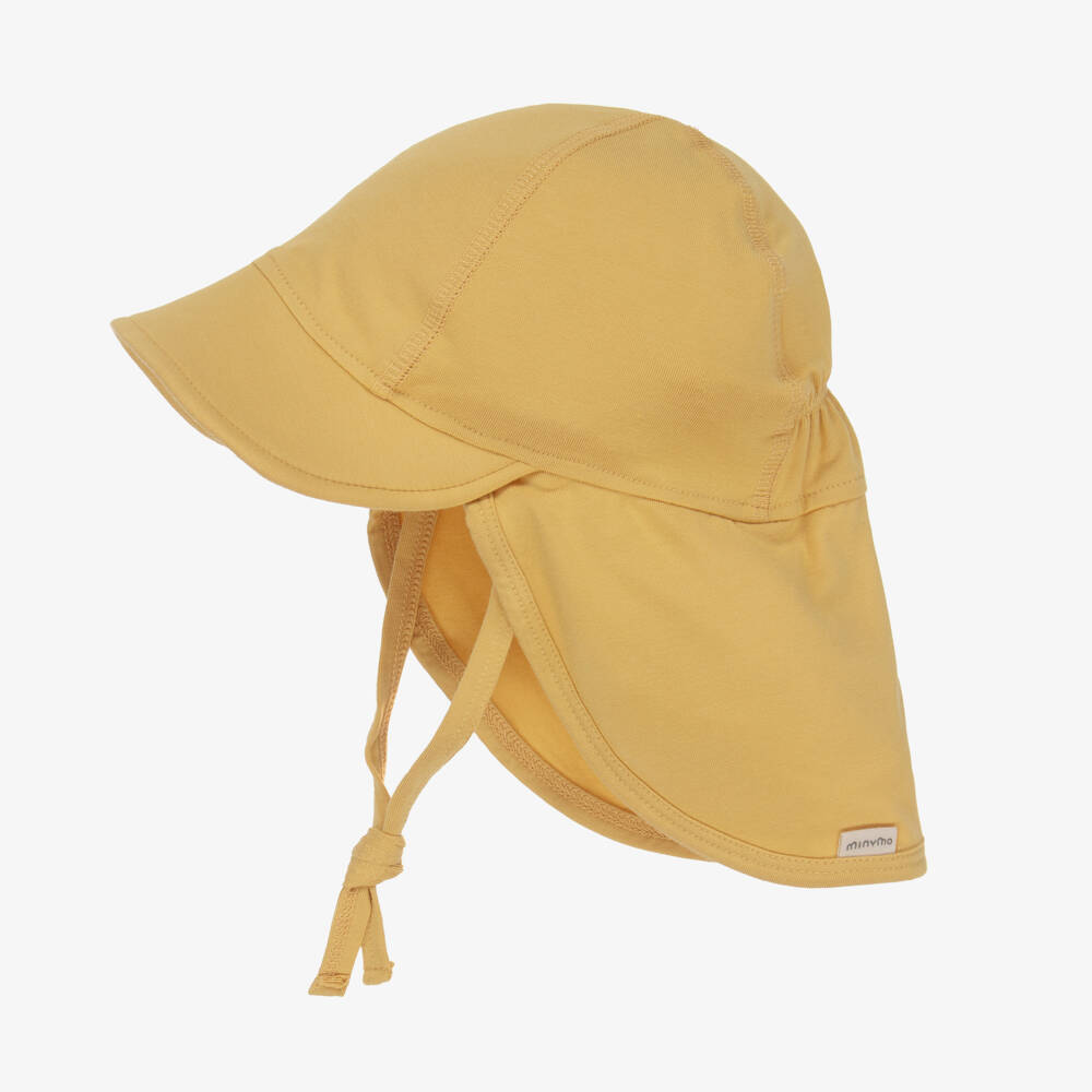 Minymo-Boys Mustard Bamboo Sun Cap | Childrensalon Outlet
