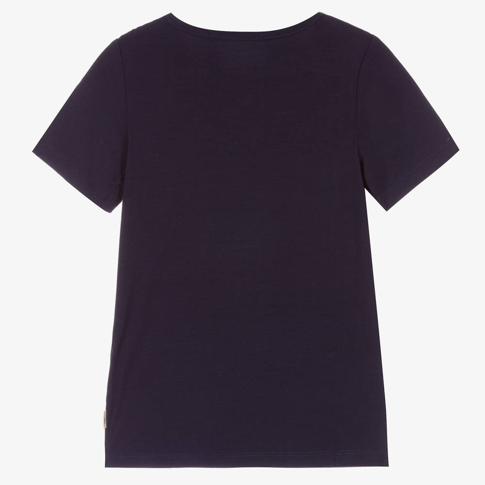Minymo-Boys Navy Bamboo Tee | Childrensalon Outlet